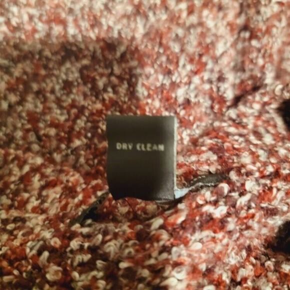 INC Sweater Women's Sz Medium Cardigan Burgundy Fringe Button Front Qtr Sleeve - Picture 6 of 9